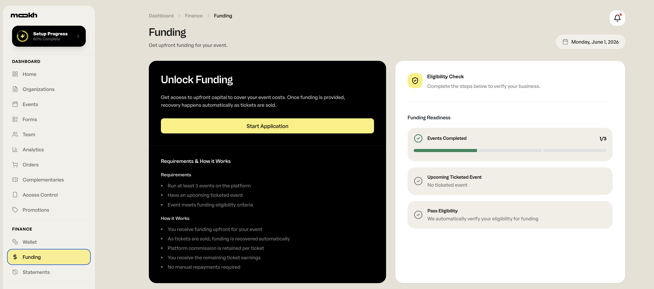 MOOKH event funding application